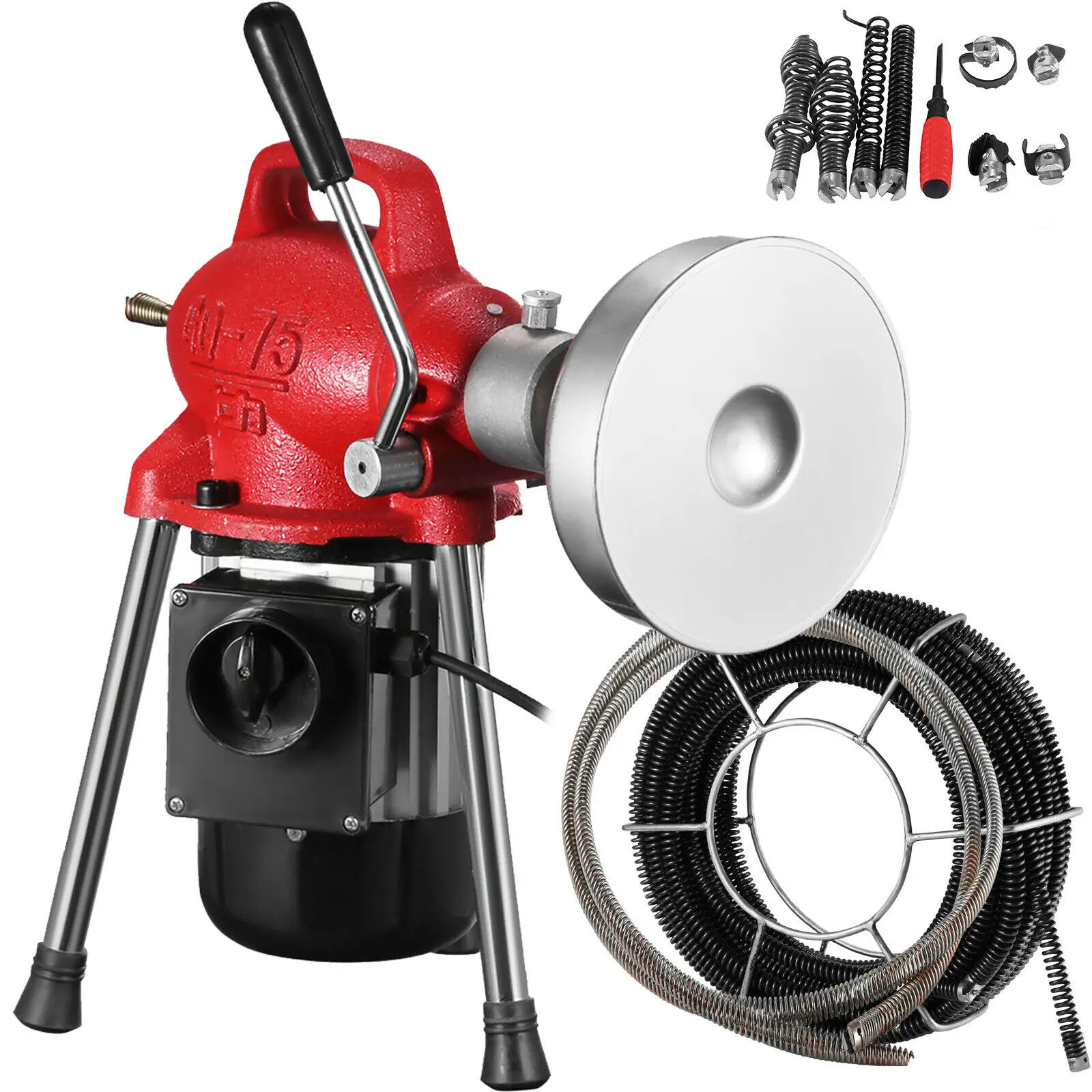 売却 Vevor-電気排水機400W,500W,カッターおよびスパイラルスプリングケーブル付き,断面パイプ,洗浄機,400 Rpm