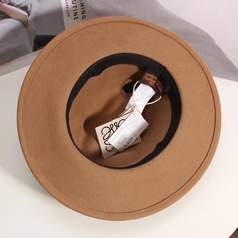 

winter wool big cornice hat European and American fashion retro hair hat female English and Korean version 100 set jazz hat