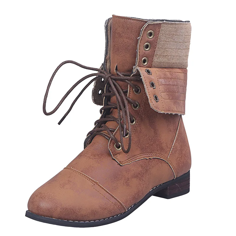 

Hot style high quality European and American autumn/winter round toe low heel medium boot strap two wear size 43 knight boots