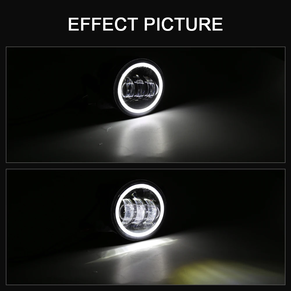 2 шт. 4 дюйма круглый светодиодный фар Противотуманные фары Halo глаза ангела