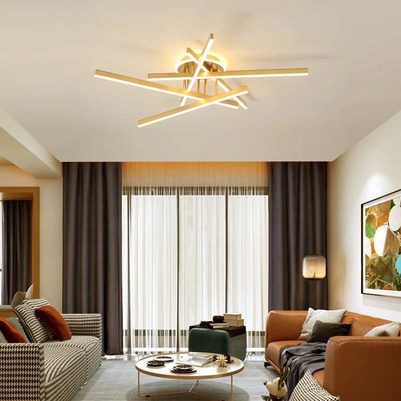 FSS Скандинавская золотая линия Люстра для гостиной столовой современный