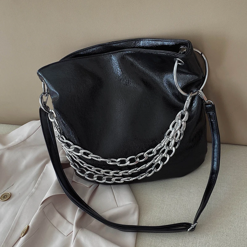 Женская сумка через плечо Роскошная большая из мягкой кожи женская