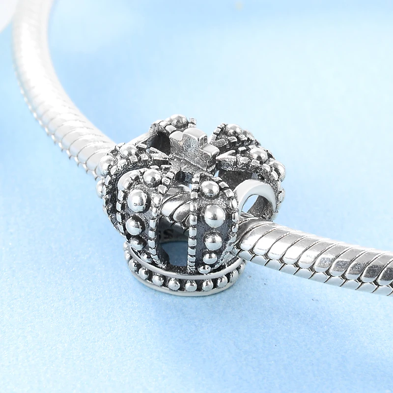 925 пробы серебряные изысканные королевские короны бусины подходят для