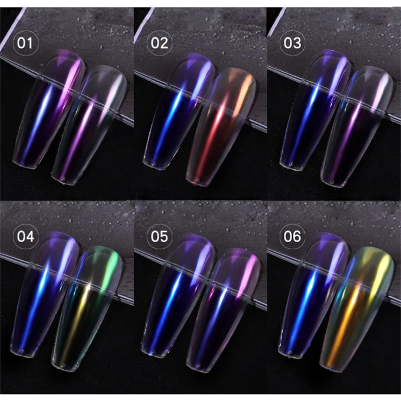 1 коробка Волшебная блестящая пудра для ногтей Аврора голографический мерцающий