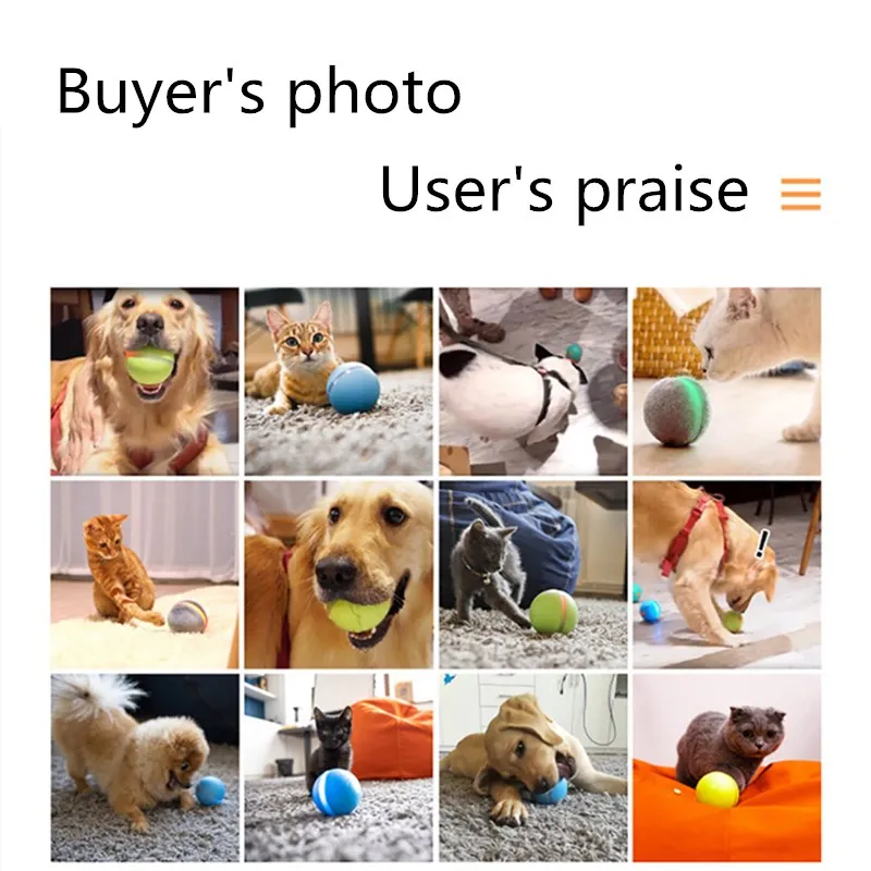 

Food Reward for Dog Cat Toys Interactive Dog Biting Ball Electric Funny Toys Automatic Toy for Cat and Dog Chew Toy Rubber Shell