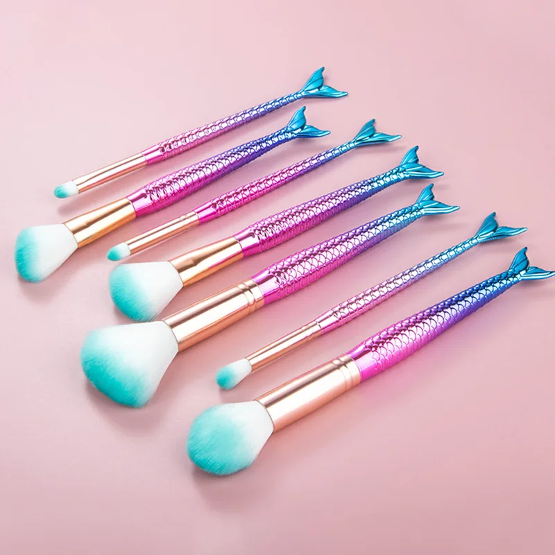 Ful 6pcs Makeup Brushes Set Loose Powder Smudge Eyeshadow Brush Box Gradient Plating Soft Hair Beauty Tool