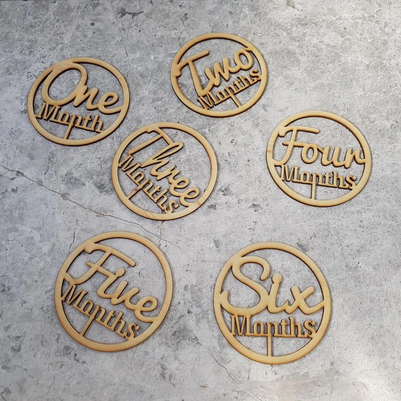 Набор для фотосъемки детей с деревянными вырезами 12 месяцев | Дом и сад