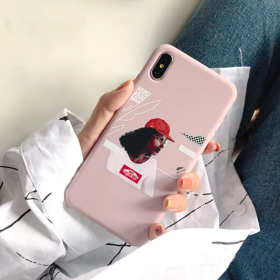 2020 Модный черный мягкий силиконовый чехол для девочек iPhone 6 6S 7 8 Plus X XS MAX XR TPU