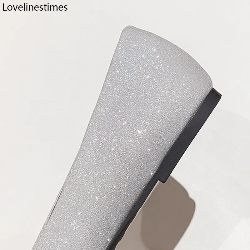 

Silver Flats Bridal Shoes Woman Basic 2021 Shiny Gritt Rhinestone Diamond Buckle Pointed Princess Fashion Party Flat Women Shoes