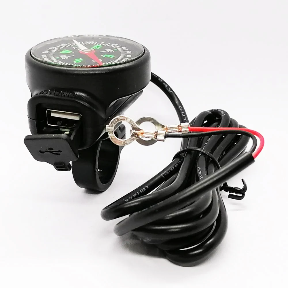 Водонепроницаемое зарядное устройство 12 24 В 2 а на руль мотоцикла с компасом для