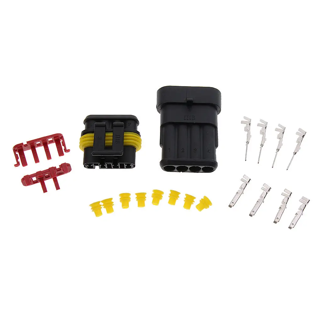 

Baoblaze 1 Set 1/2/3/4/6 Pin HID Sealed Waterproof Quick Electrical Wire Connector Plug