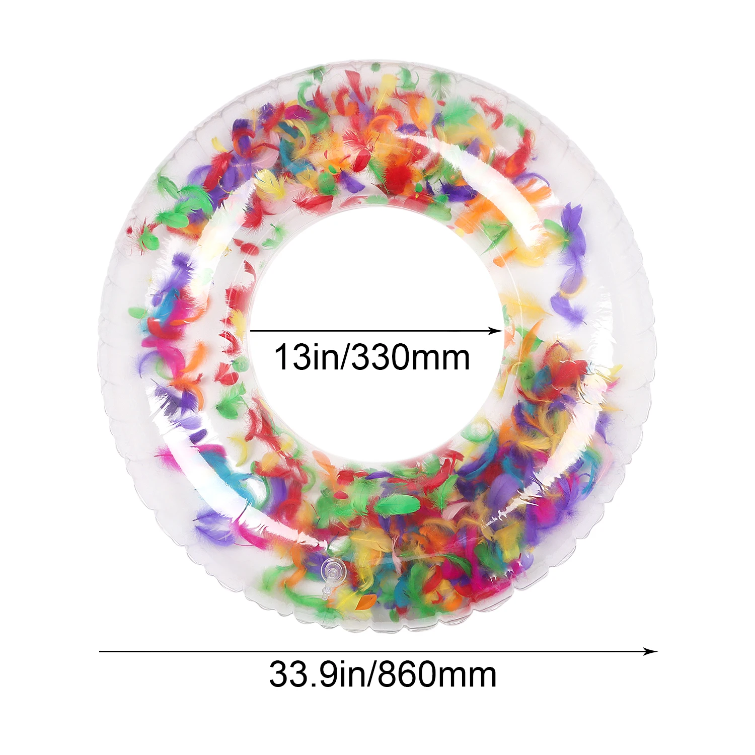 

Inflatable Pool Float Transparent Feather Swimming Rings Toys for Adults Kids Fun Pool Toys for Beach, Lake, Party, Vacation