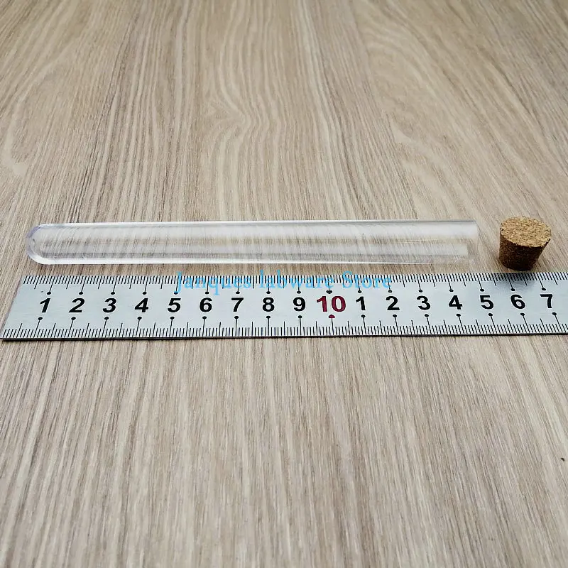 100Pcs 15x150 мм прозрачный Пластик Тесты трубки с пробками шапки круглым дном соль для