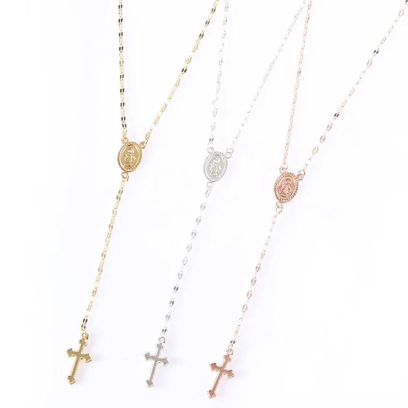Fashion Rosary Necklace Long Cross Coustume Jewelry On The Neck Choker Women Collier Femme XL418 | Украшения и аксессуары