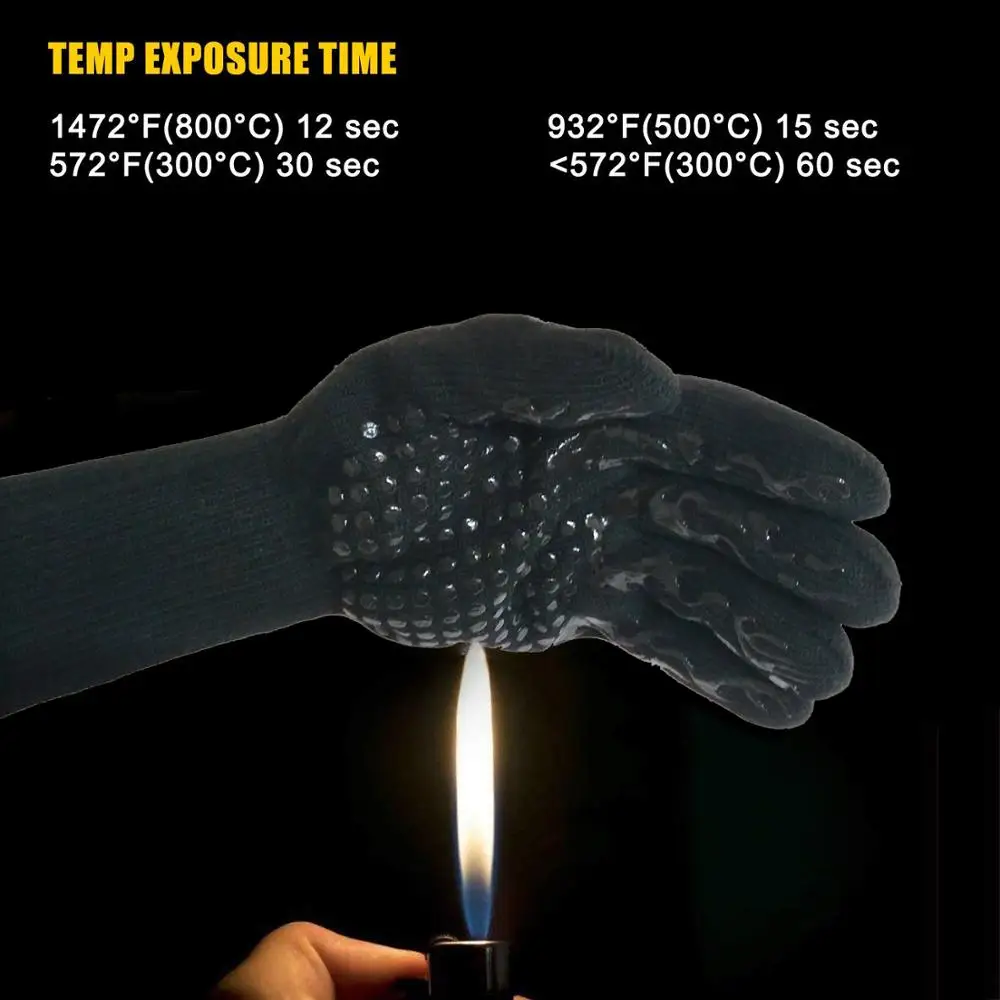 2 шт. FSUP защитные перчатки 500 °C термостойкие для барбекю кухонные огнеупорные