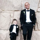 Костюм для папы и сына, платье для выпускного вечера, обеденный костюм, Блейзер, одежда для жениха, смокинг, костюм для мальчика из 2 предметов (пиджак + брюки)