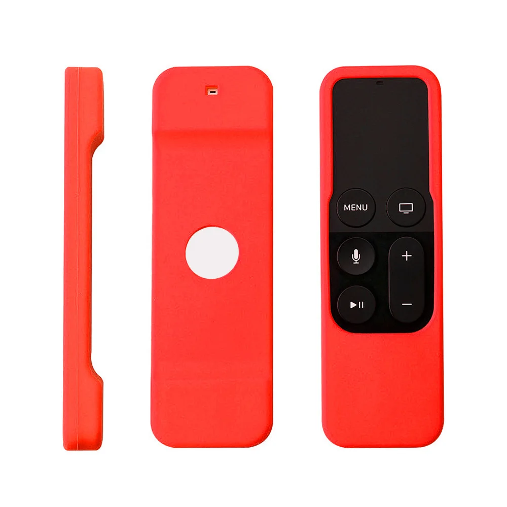 Дистанционный силиконовый чехол противоударный подходит для Apple Tv 4-го поколения 1 подсветка для ПК вес Противоскользящий против пыли моющийся 6 цветов - Цвет: Красный