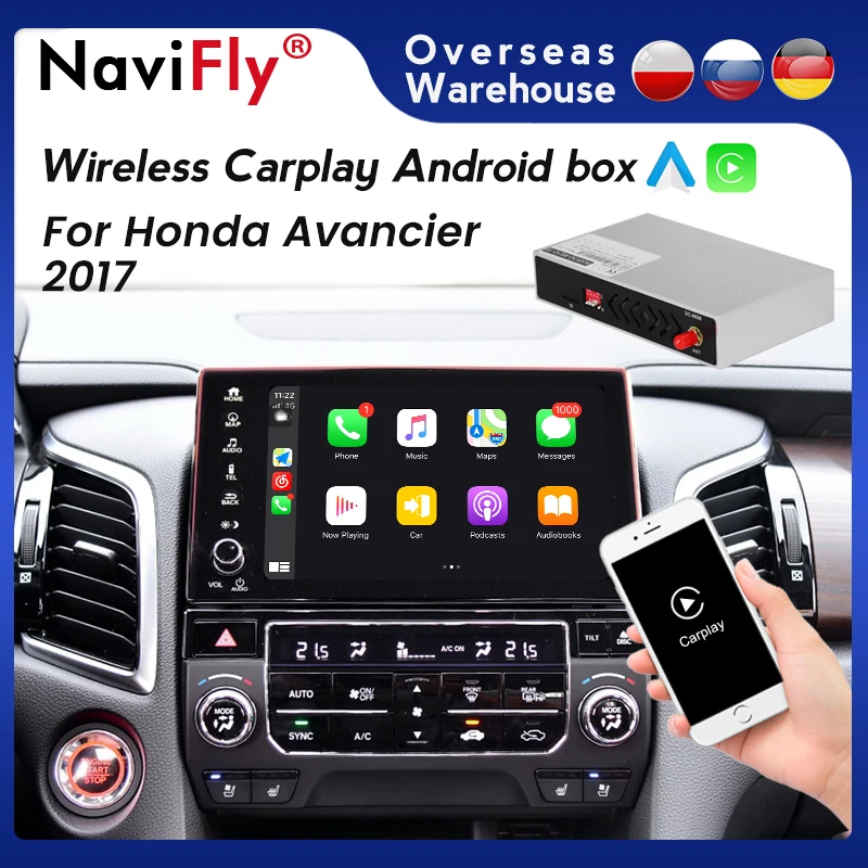 Navifly Android авто беспроводной Apple CarPlay декодер коробка для Honda Avancier 2017 Поддержка Siri