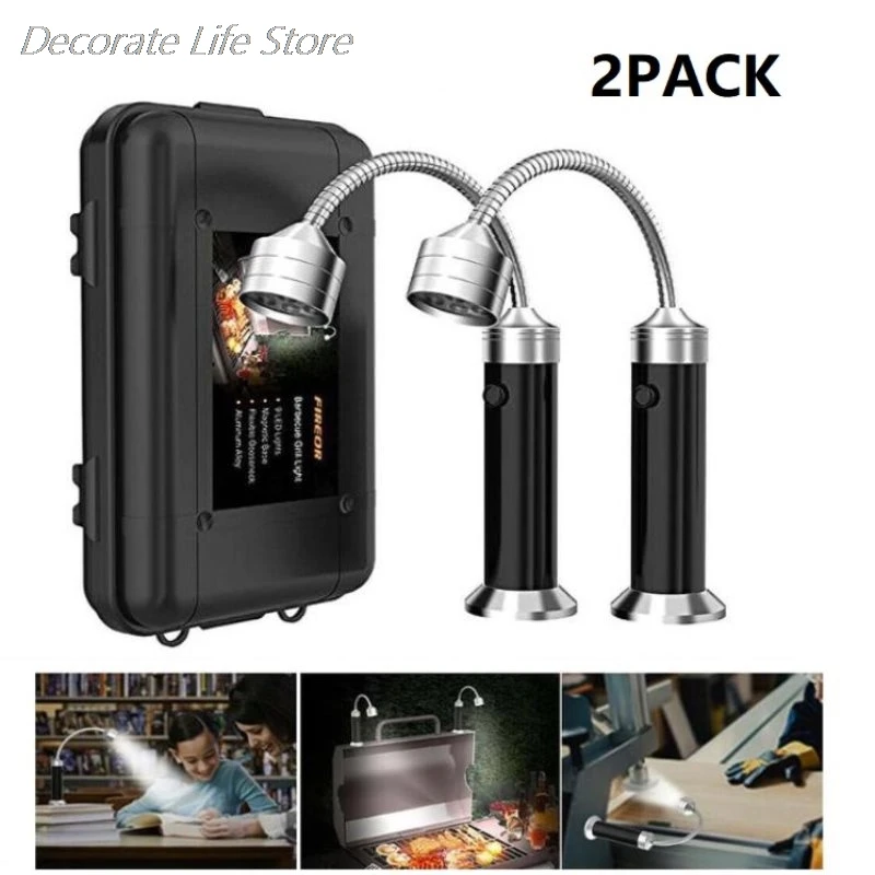 

2Pcs BBQ Grill Light Outdoor Super Bright LED Lamp Magnetic Base For Barbecue