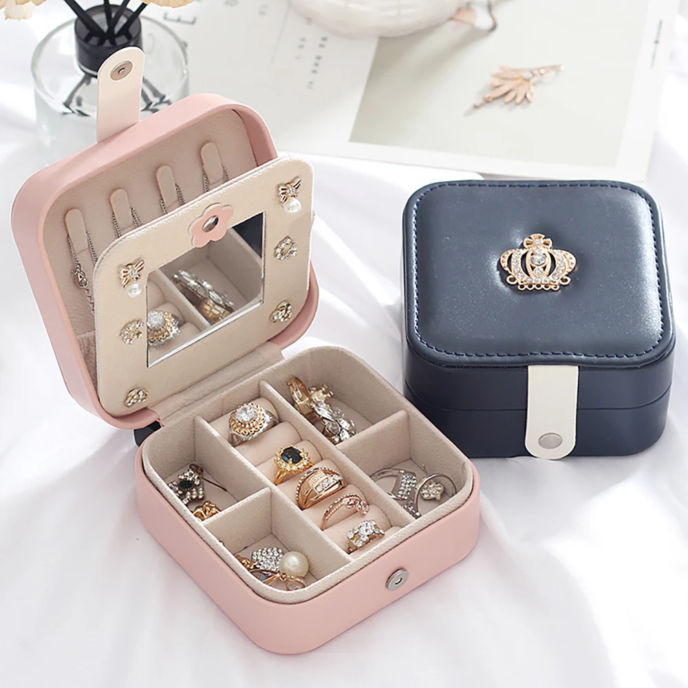 

Travel Size Jewelry Vintage Organizer Case Ring Necklace Bracelet Jewellery Display Box Storage Case Joyeros Organizador De Joya