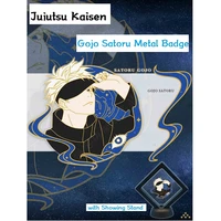 anime jujutsu kaisen gojo satoru metal badges with showing stand delicate collectible grade badge butterfly clasp size 55cm