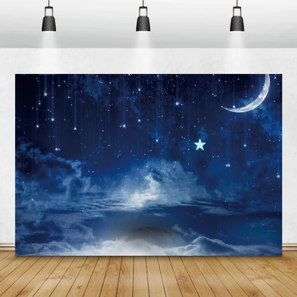 Фотофон Laeacco с изображением ночного звездного неба облаков для детской