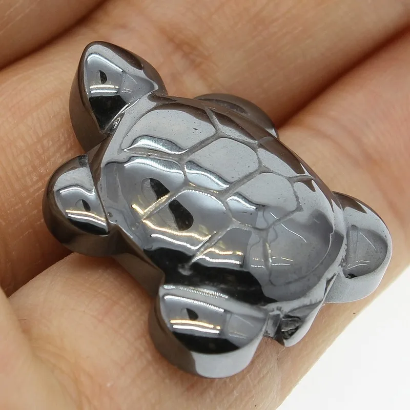 

Hematite Pendant Turtle-shaped Natural Black Gallstone Pendant 22 * 33mm Handmade DIY Necklace Jewelry Accessories