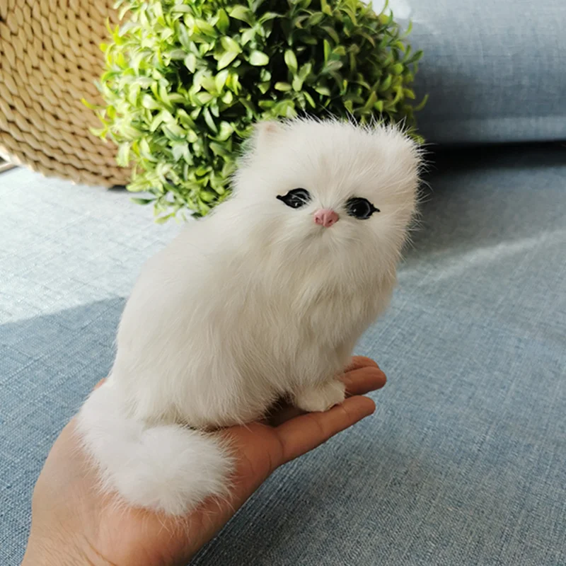 Мягкие плюшевые животные реалистичные ходячие кошки Модели меховых кошек