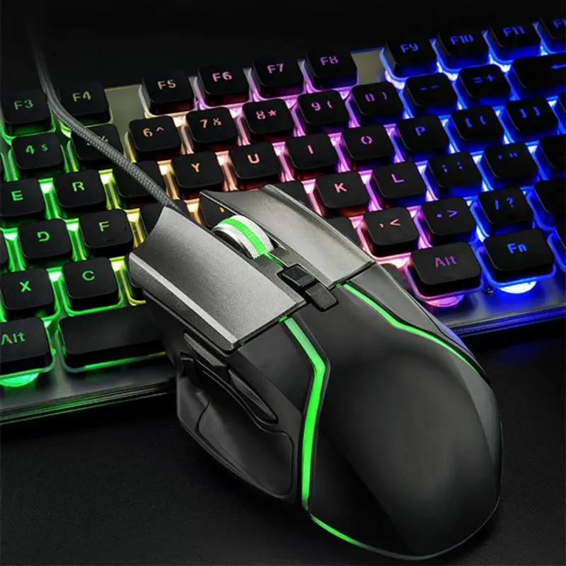 6400 dpi Макросъемка 8 кнопок RGB Магнитная мышь Проводная игровая usb |