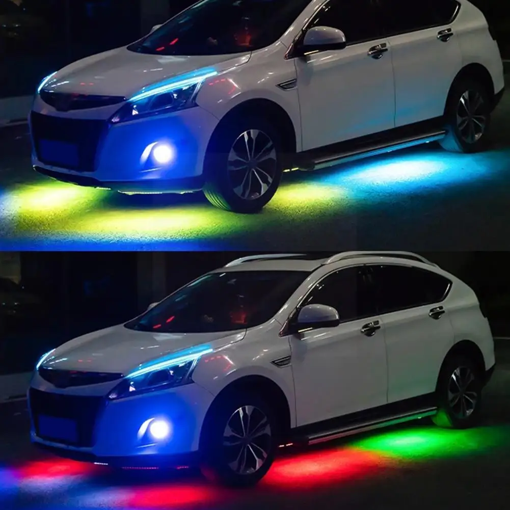 

Разноцветный гибкий автомобильный светодиодный светильник RGB, светильник Chassi, неон под днище, зова, атмосфера, водонепроницаемый автомобил...
