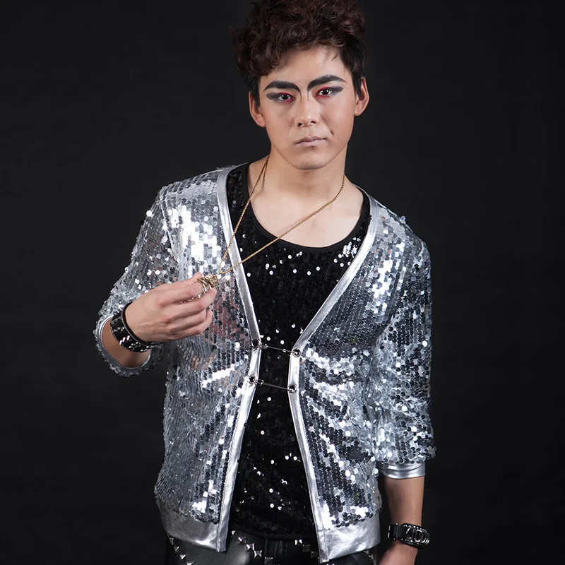 Мужской пиджак для ночного клуба одежда DJ Мужская певицы индивидуальный тренд