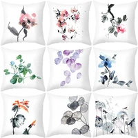2022 chinese red flower ink spring printing pillowcase livingroom bed sofa chair cushion cover comfortable soft pillow wholesale