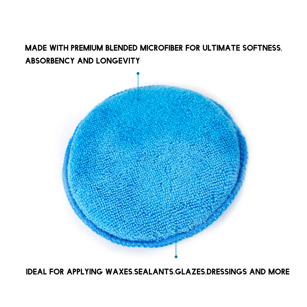6 шт. аппликатор для воска из микрофибры диаметром 5 дюймов с карманом пальцев