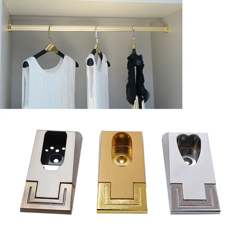 2 шт. цинковый сплав шкаф штанга для одежды в супермаркете и фланцевый зажим трубы