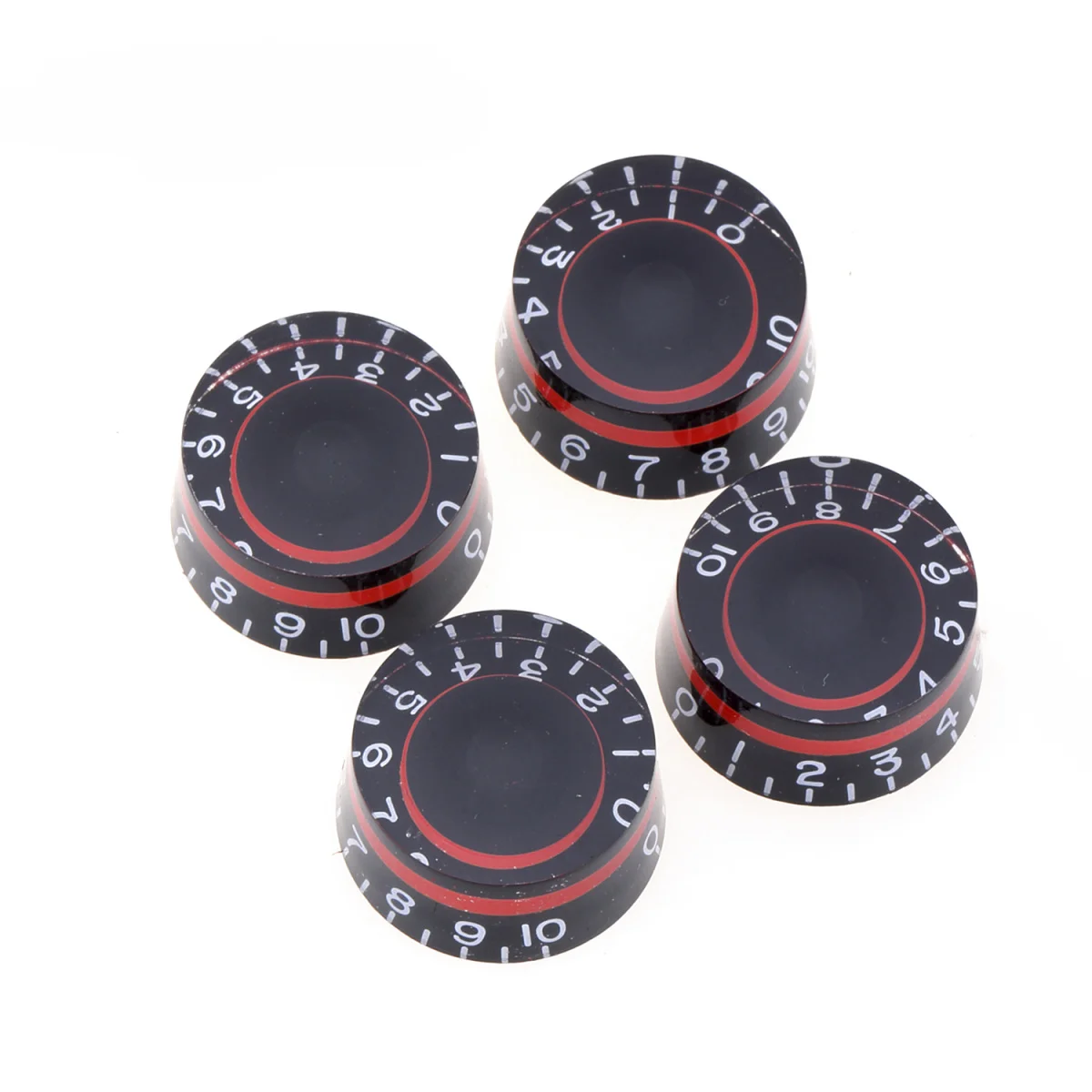 

Musiclily Pro Metric Size 18 Splines Speed Control Knobs for Asia Import Guitar Bass Split Shaft Pots, Red (Set of 4)