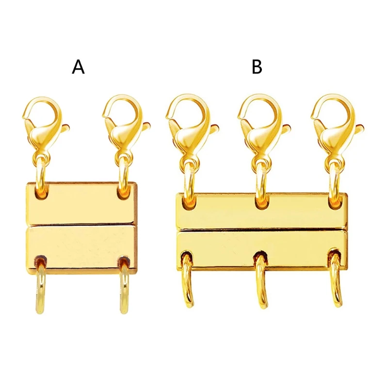 

2021 New Layering Necklace Clasp Lock Magnetic Necklace Connector Multi Strand Clasps for Layered Bracelet Necklace Double