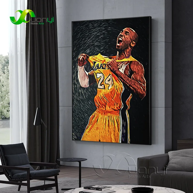 Баскетбольная супер звезда Kobe Bryant Современная парусиновая картина постеры и