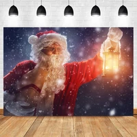 laeacco winter snowflake santa claus christmas gift banner photography backdrop photographic photo background for photo studio