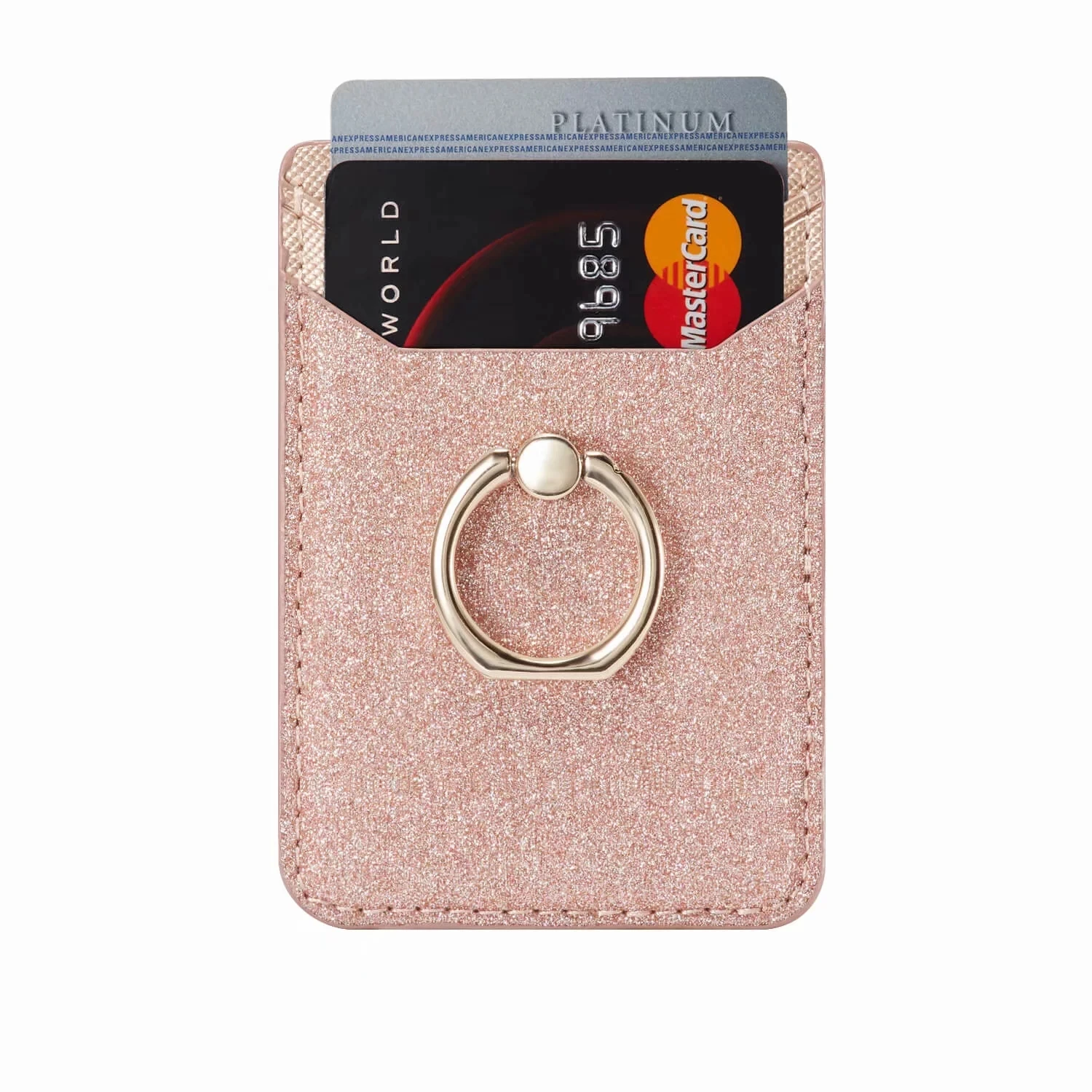 2 Packs for iPhone Ring with Card Holder Stick Case Samsung Huawei PU Leather Glitter Back Body Stand Universal | Мобильные телефоны