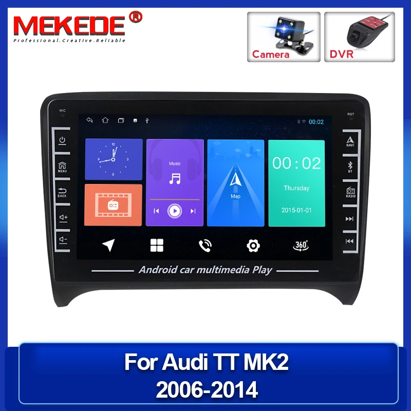

Автомагнитола 2 DIN Android, автомобильный радиоприемник, мультимедийный плеер для Audi TT MK2 8J 2006-2014, аудио, GPS-навигация, поддержка Carplay, Wi-Fi, BT