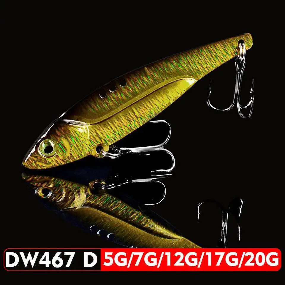 1pc VIB Lure 3D Eyes Pencil 5g 7g 12g 17g 20g Balancer Spoon Spinner Painting Fishing Lure Hard Bait Fishing Tackle Treble Hook