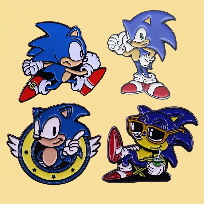 Аниме эмаль на булавке милый животных металл брошка мультфильм для мужчин и