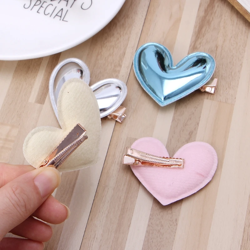 4 предмета в комплекте с блестками из искусственной кожи зажим для волос сердце