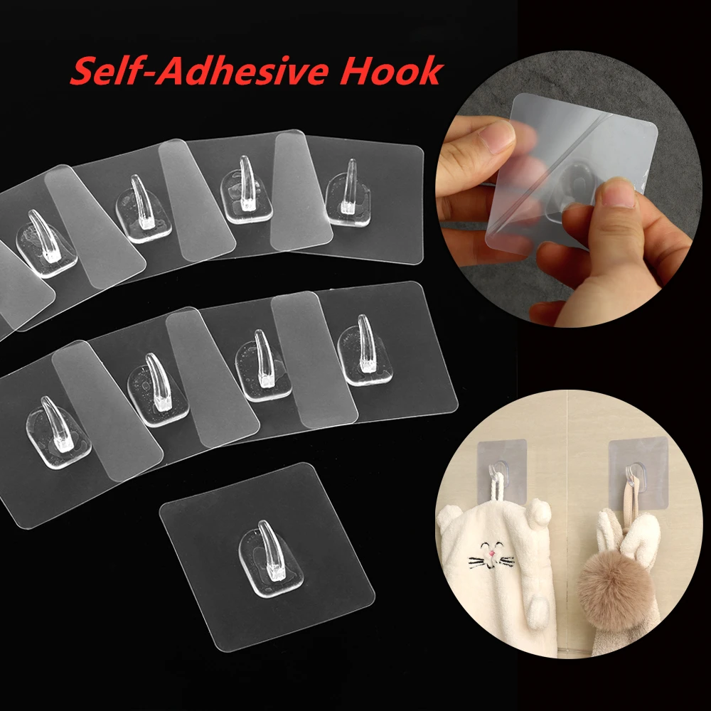 10 шт. нескользящий прочный настенный крючок на клейкой основе вешалка для кухни