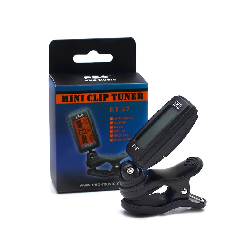 ENO ET-37 LCD Tuner Mini Clip-on Guitar Chromatic Bass Violin Ukulele Wind Instrument Universal Musical | Спорт и развлечения
