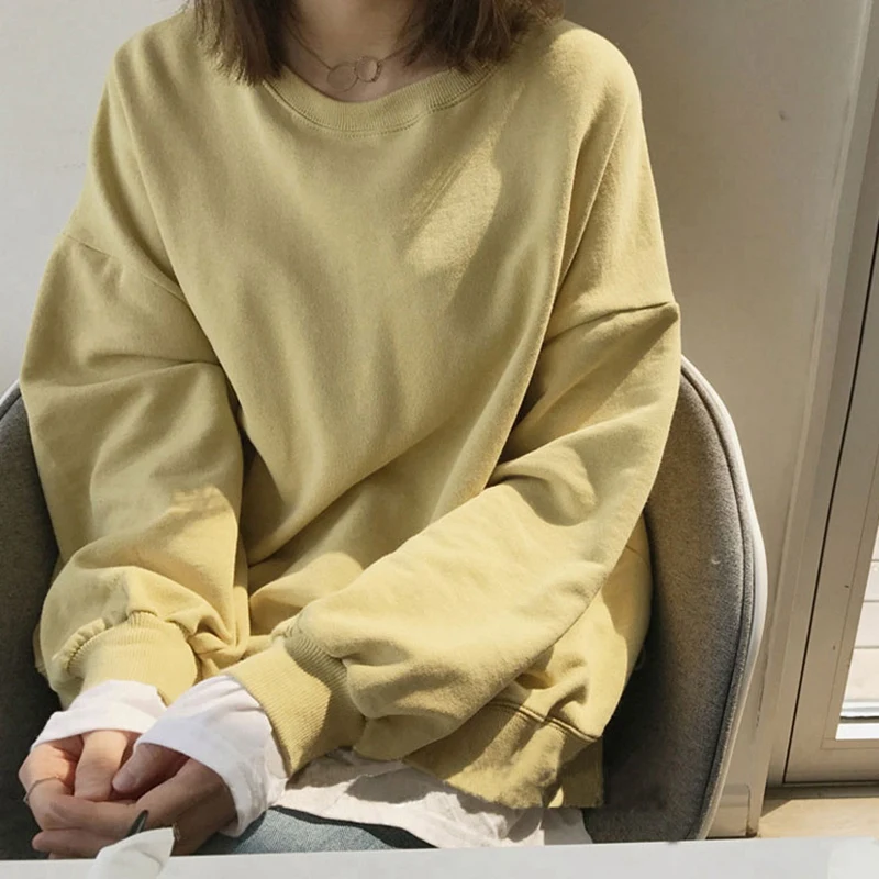 

Women's Fashion Casual Loose Fake 2 Pieces Plus Velvet Long Sleeve Sweater