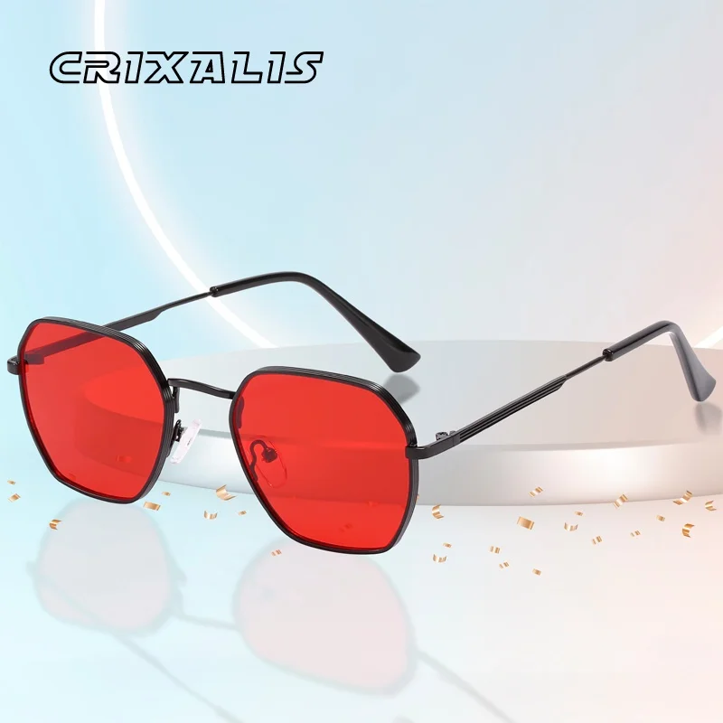 

CRIXALIS Brand Designer Square Sunglasses Women Retro Sun Glasses Male Female UV400 Fashion Metal Frame Eyewear Driving UV400
