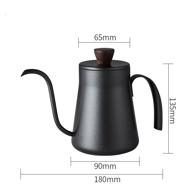 

400ml Stainless Steel Mounting Bracket Hand Punch Pot Coffee Pots with Lid Drip Gooseneck Spout Long Mouth Coffee Kettle Teapot