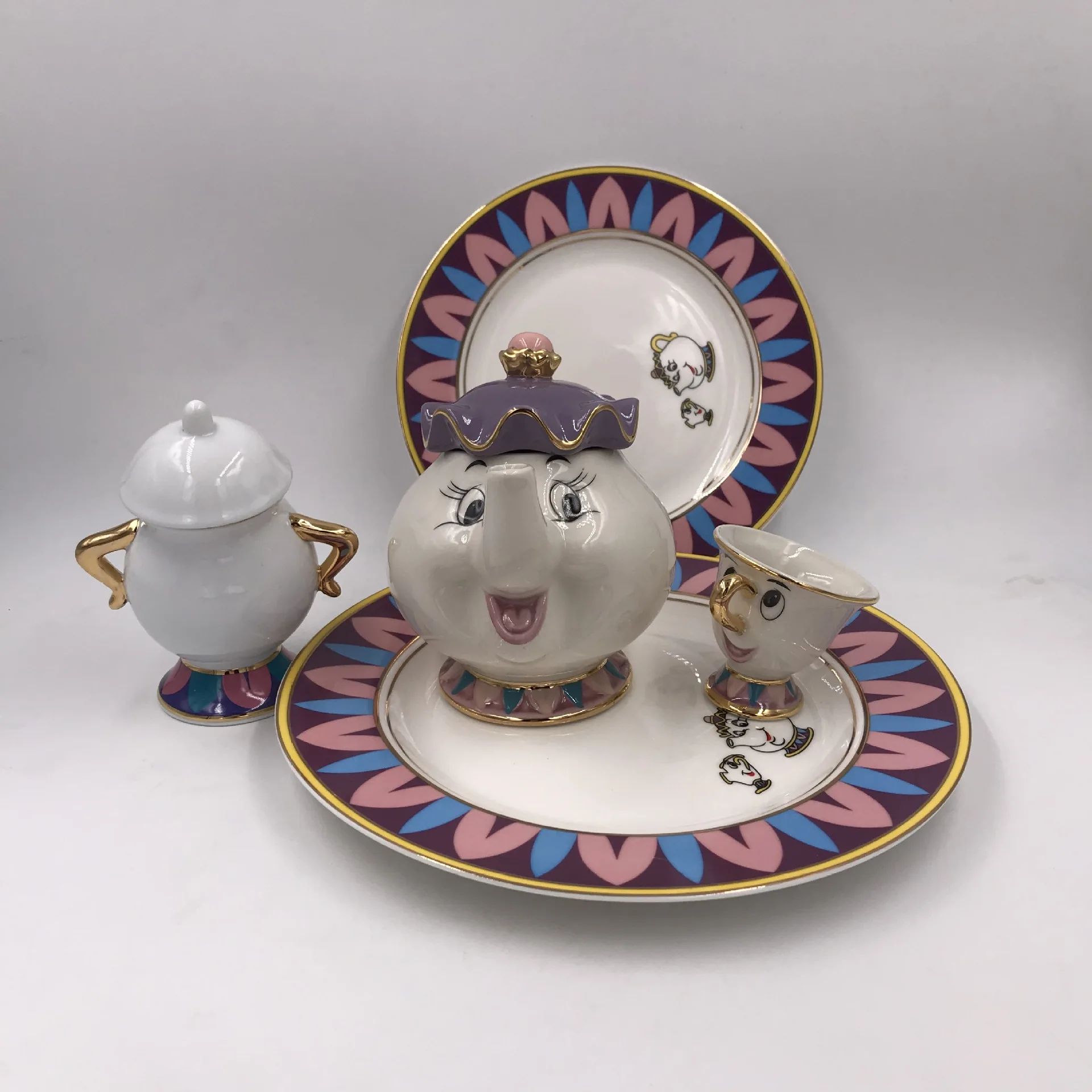 

Teapot Beauty and Beast Archie Ceramic Cup Dish Teapot Set Gold Depicting Ceramic Teapot Teacup Tea Pot