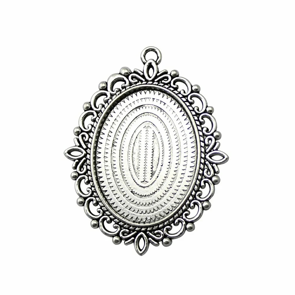 

30x40mm 18x25mm 13x18mm Inner Size Vintage Antique Silver Plated Antique Bronze Plated Oval Cameo Cabochon Base Setting
